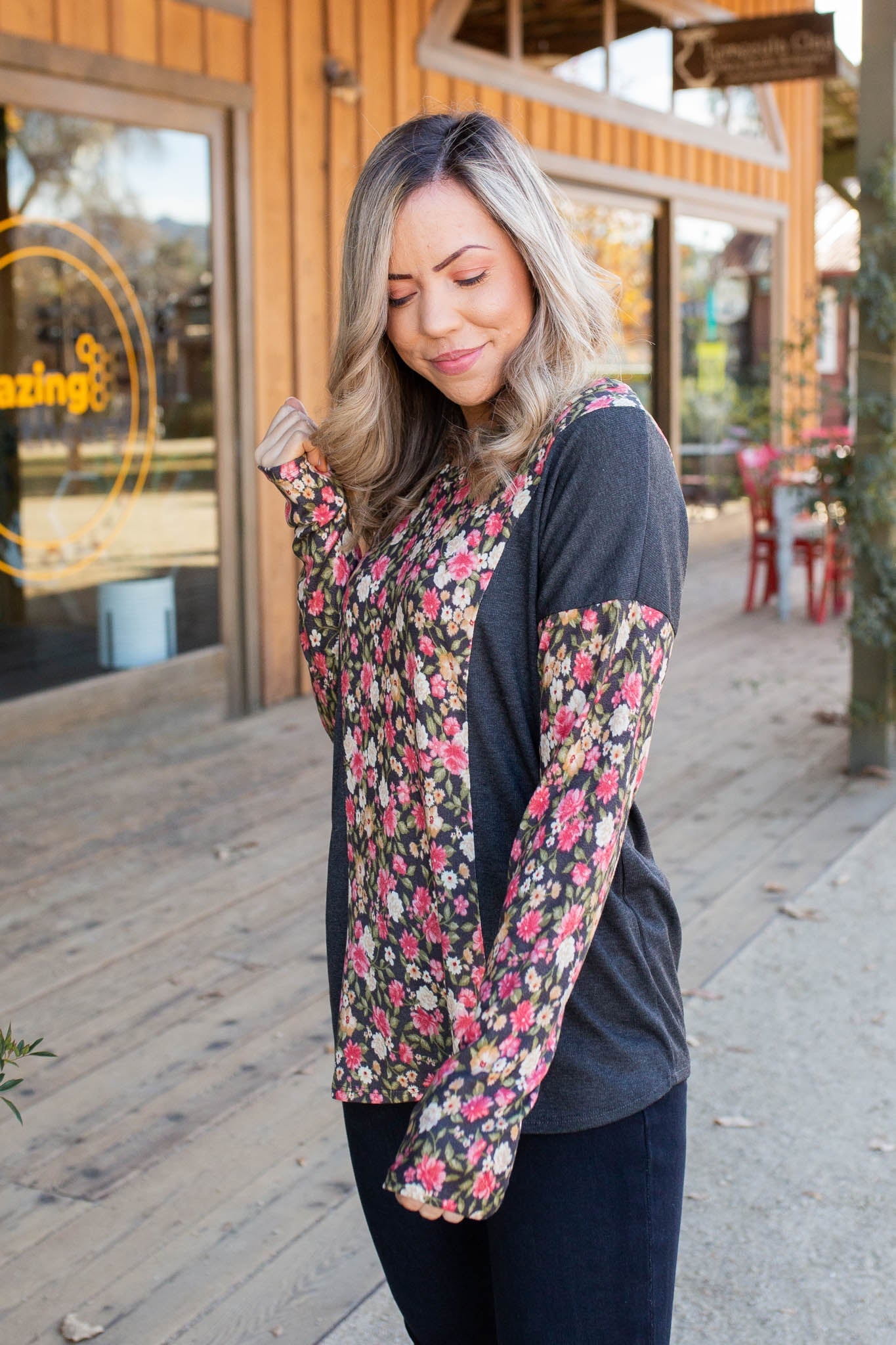 Flower Gazing Long Sleeve Top