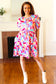 Feel Your Best Multicolor Floral Tiered Front Tie Pocketed Dress