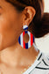 Americana Oval Cut-Out Resin Dangle Earrings