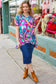 PLUS Purple & Teal Paisley Ruffle Hem Tunic Top