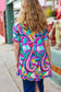 PLUS Purple & Teal Paisley Ruffle Hem Tunic Top