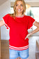 Be Charming Red Ruffle Sleeve Knit Top