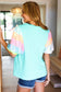 Stand Out Mint Rainbow Sequin Puff Sleeve Top