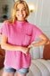 On Your Way Up Fuchsia Washed Mock Neck Knit Top