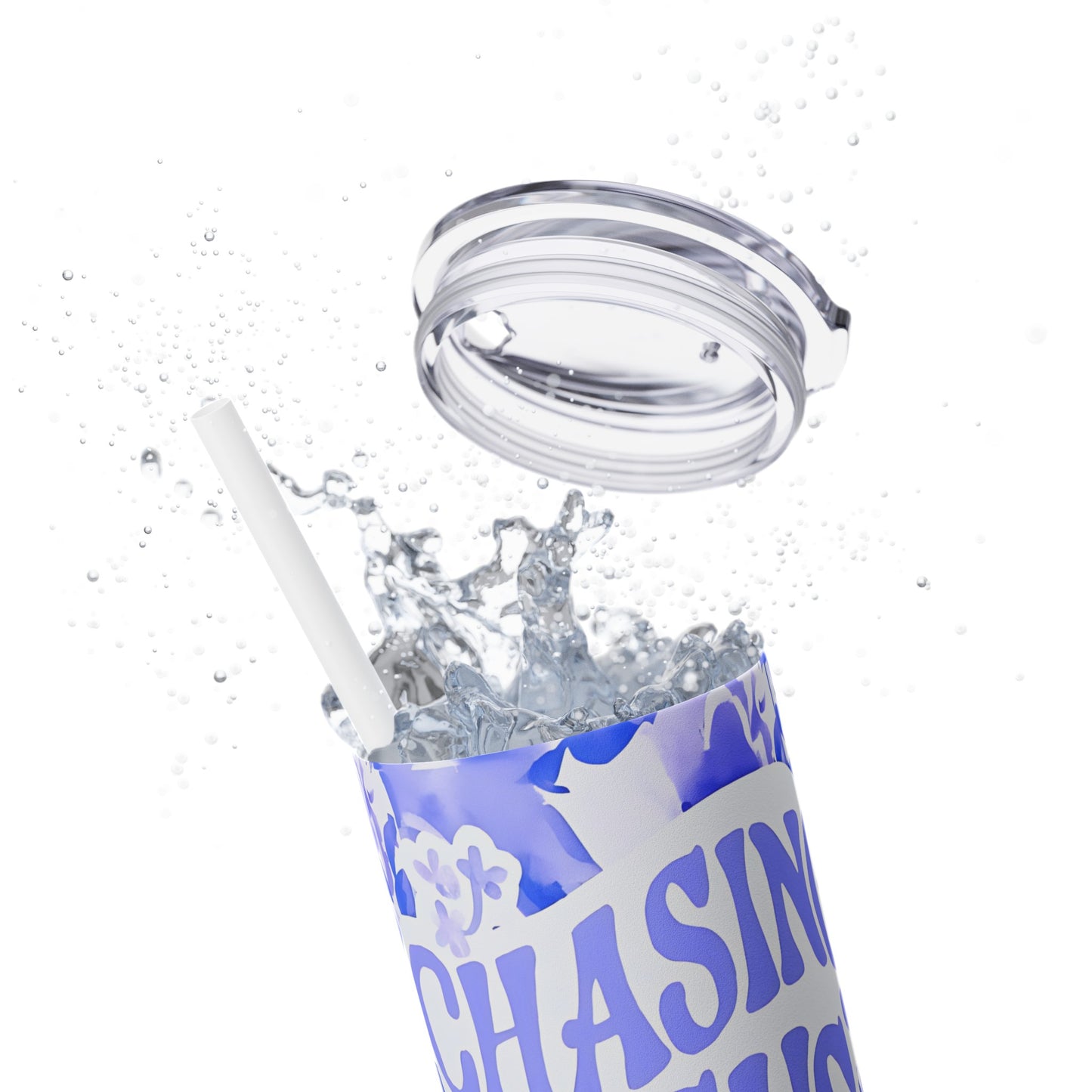 Chasing Jesus Not Problems Skinny Tumbler with Straw, 20oz