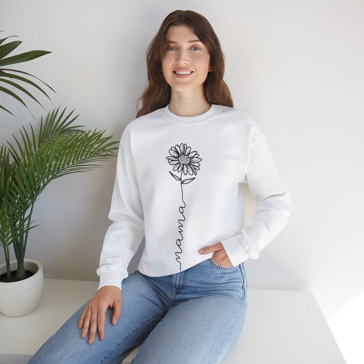 Mama Flower Unisex Heavy Blend™ Crewneck Sweatshirt