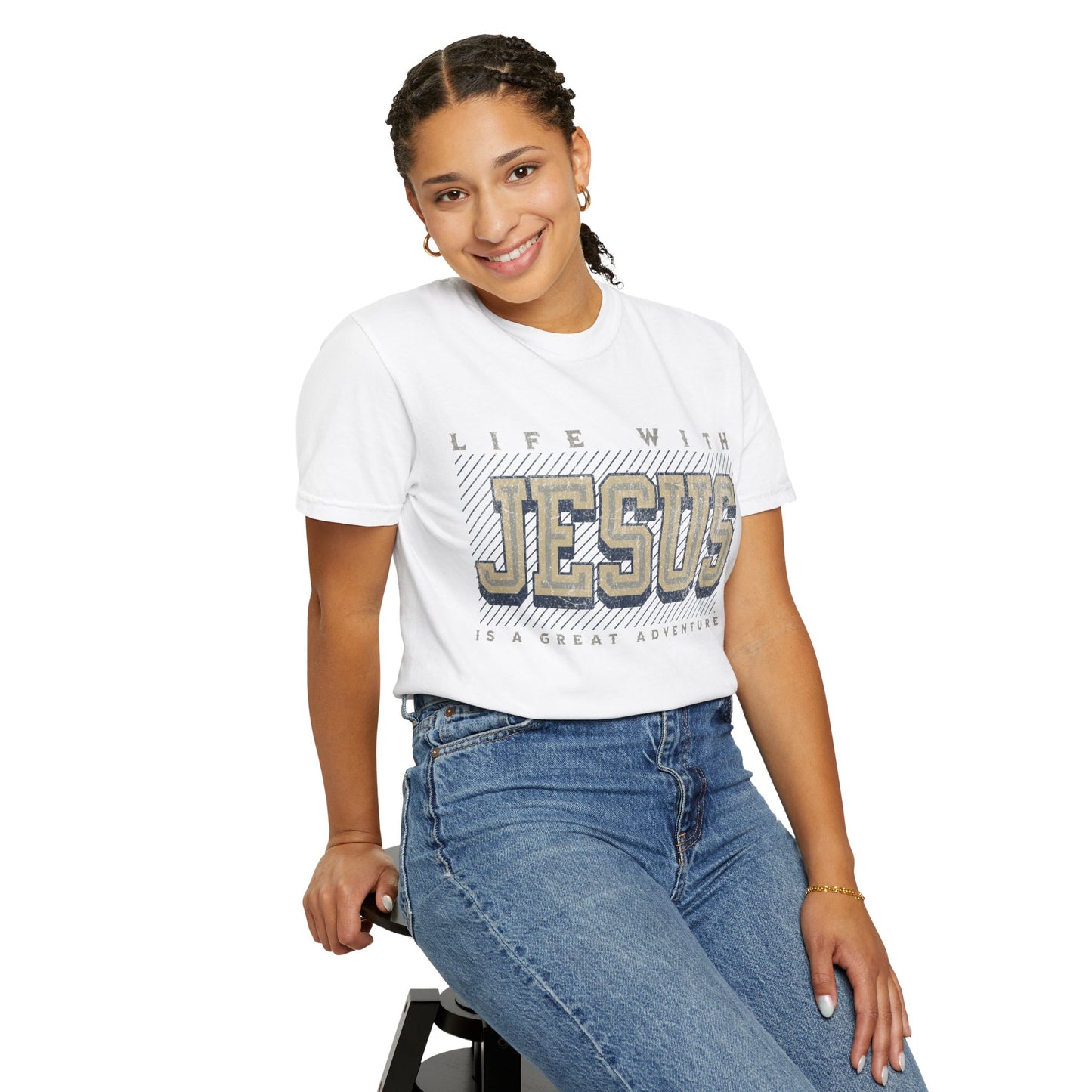 Life with Jesus Unisex Garment-Dyed T-shirt