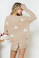 Soft Long Sleeve Star Print Top and Short Set