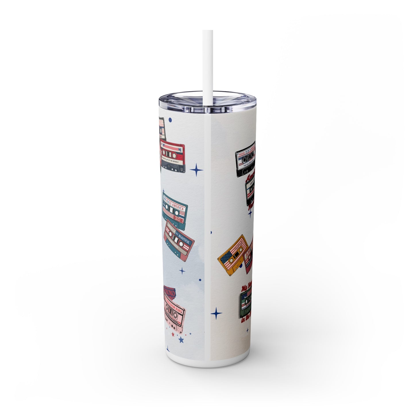 She Loves Jesus And America Too Skinny Tumbler with Straw, 20oz