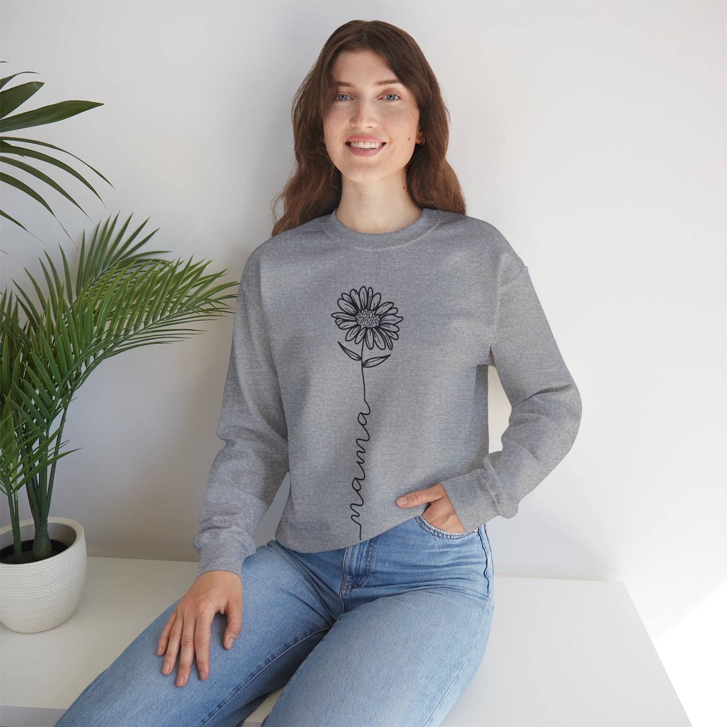 Mama Flower Unisex Heavy Blend™ Crewneck Sweatshirt