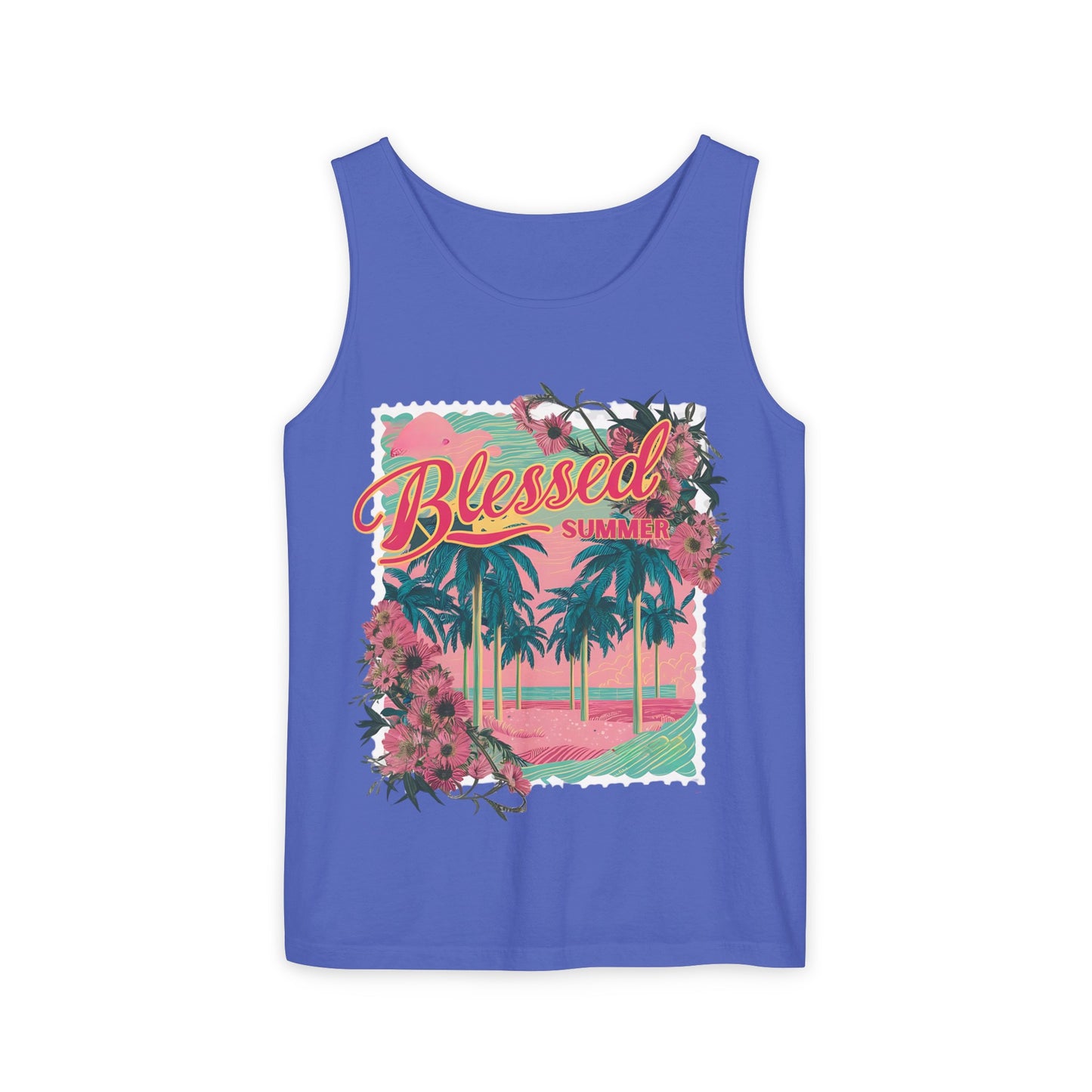 Blessed Summer Unisex Garment-Dyed Tank Top