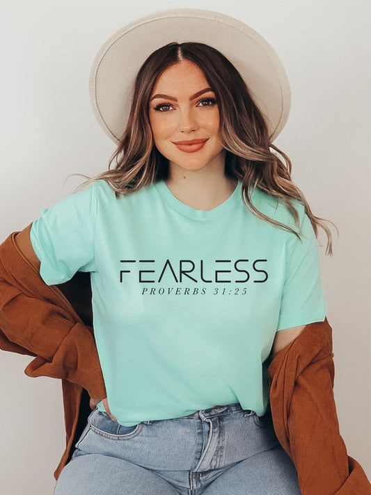 FEARLESS Proverbs 31 25  Boutique Tee