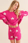 Soft Long Sleeve Star Print Top and Short Set