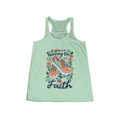 Running on Faith Women's Flowy Racerback Tank