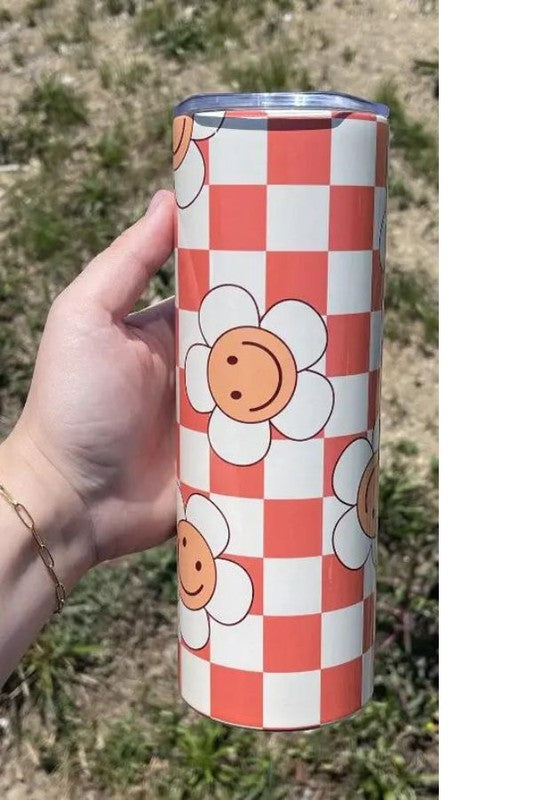 Checkered Daisy Tumbler