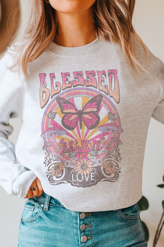Blessed Butterfly Believe in Love Sweatshirt