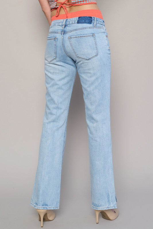 Denim Lab Low Rise Straight Jeans