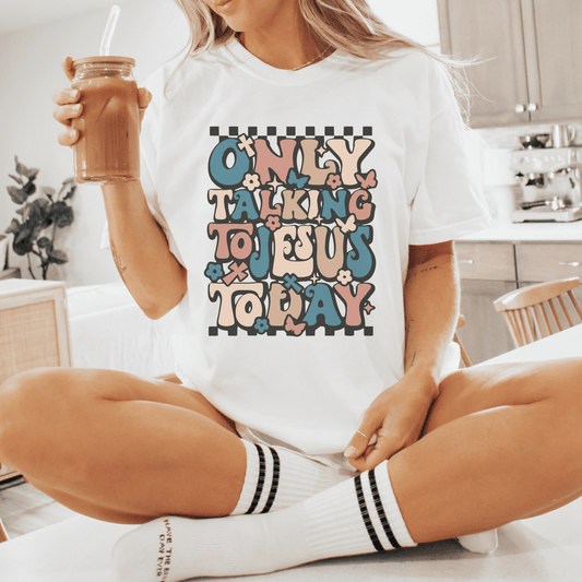I'm Only Talking to Jesus Today Unisex garment-dyed heavyweight t-shirt