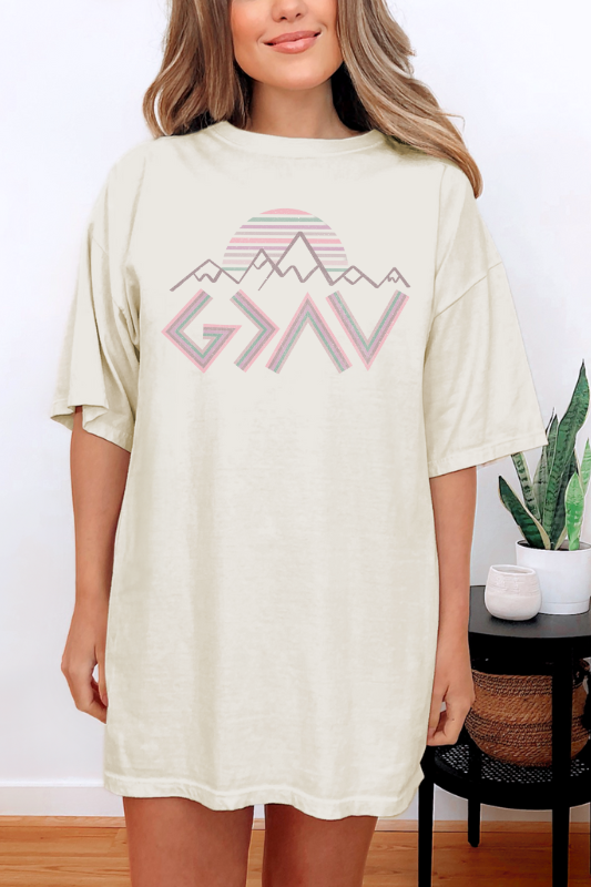 God is Greater Than Mountain Unisex garment-dyed heavyweight t-shirt