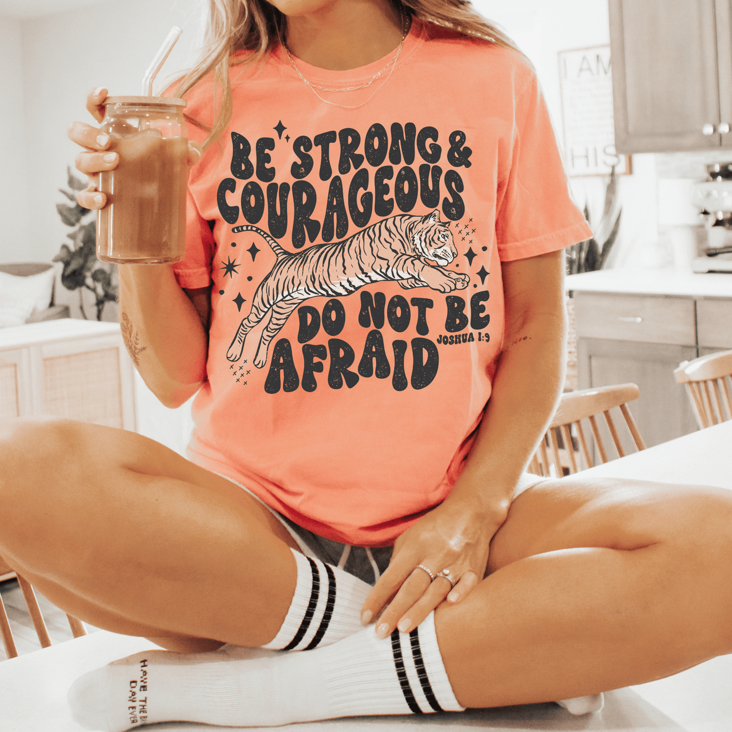 Be Strong & Courageous Unisex garment-dyed heavyweight t-shirt