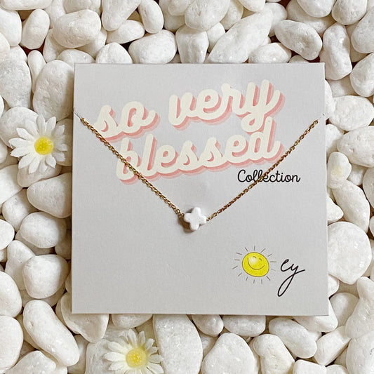 So Very Blessed Cross Necklace - White