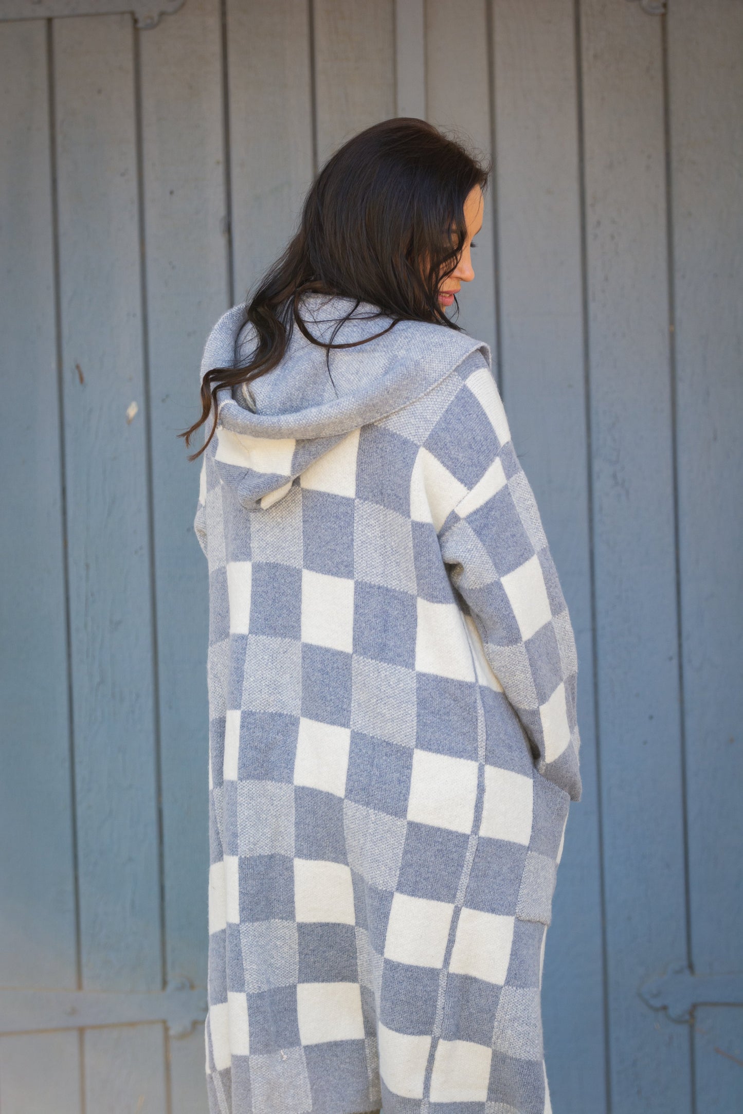 Checkmate Hooded Knit Jacket