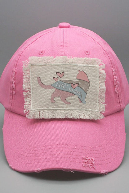 Pet Gifts Cat Mom Hearts Patch Hat