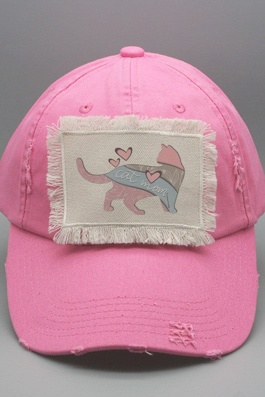 Pet Gifts Cat Mom Hearts Patch Hat