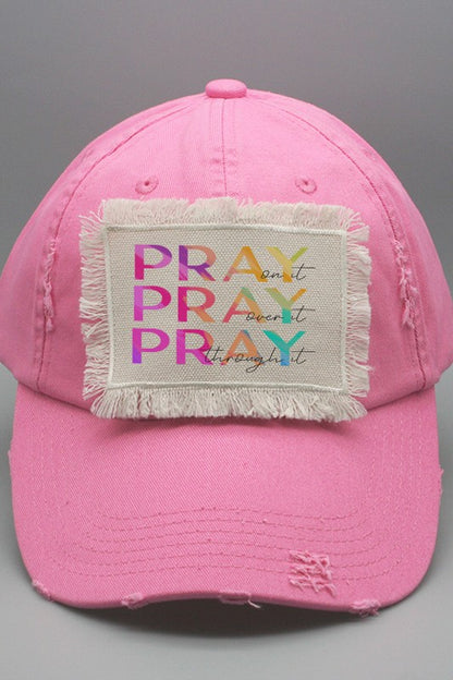 Religious Pray On It Over It Through It Patch Hat