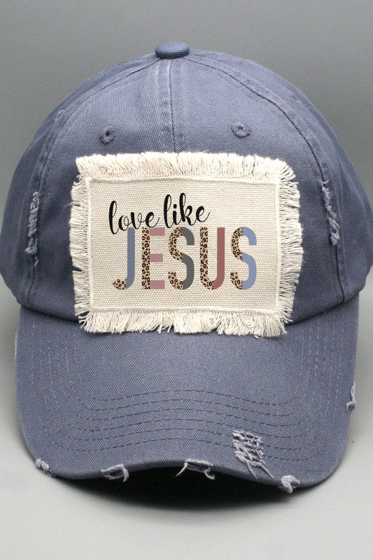 Religious Gifts Leopard Love Like Jesus Patch Hat