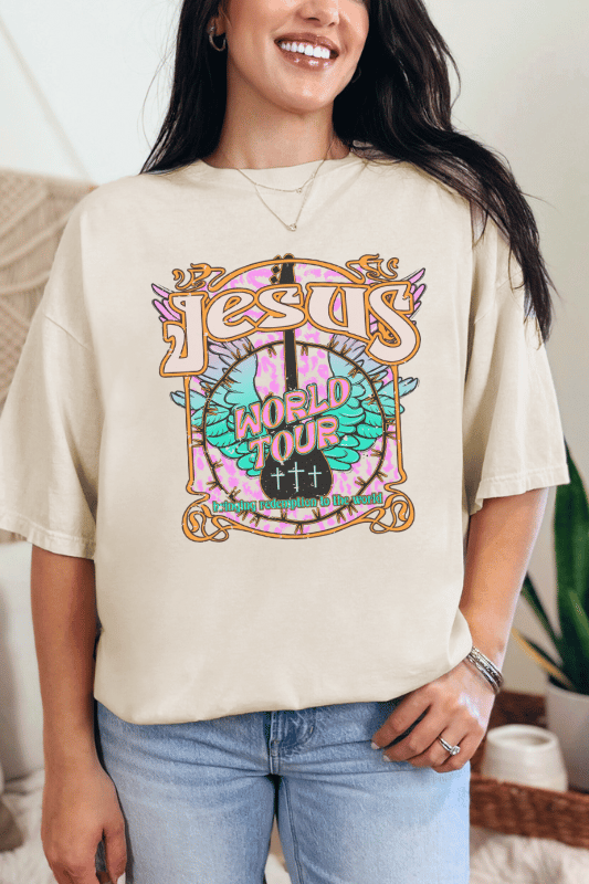 Jesus World Tour Unisex garment-dyed heavyweight t-shirt