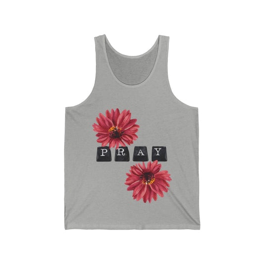 Pray Floral Unisex Jersey Tank