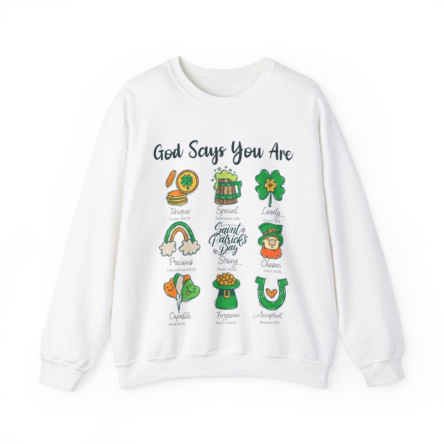 God Says You Are St. Patrick's Day Unisex Heavy Blend™ Crewneck Sweatshirt