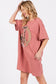 SAGE + FIG Full Size Peace Sign Applique Short Sleeve Tee Dress