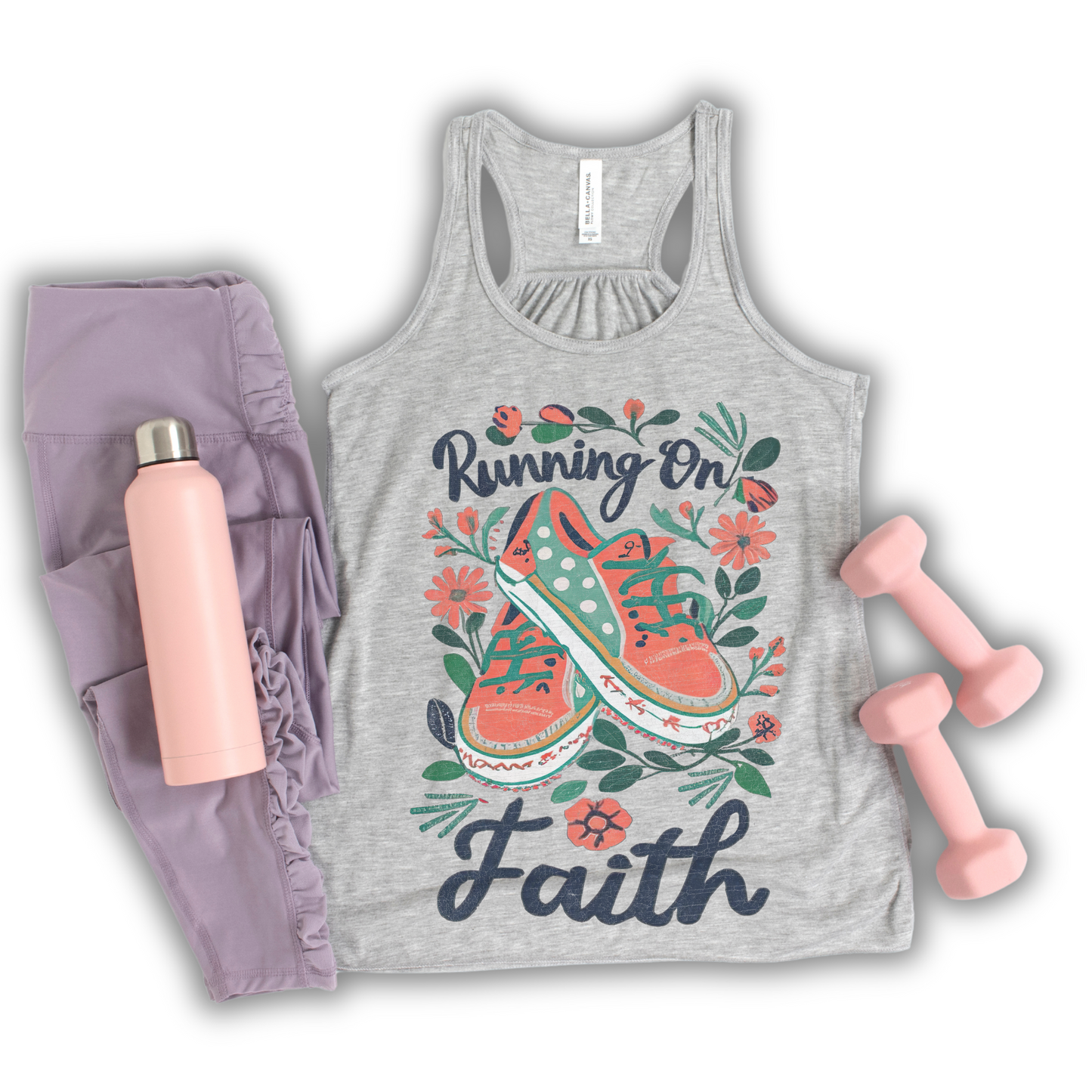 Running on Faith Women's Flowy Racerback Tank