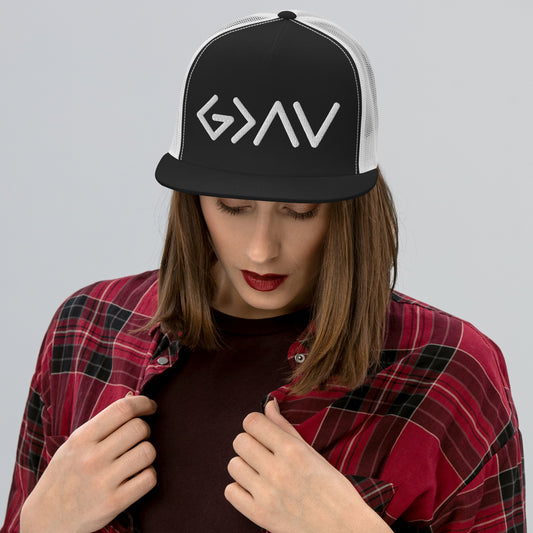 God is Greater than the Highs and Lows Trucker Cap
