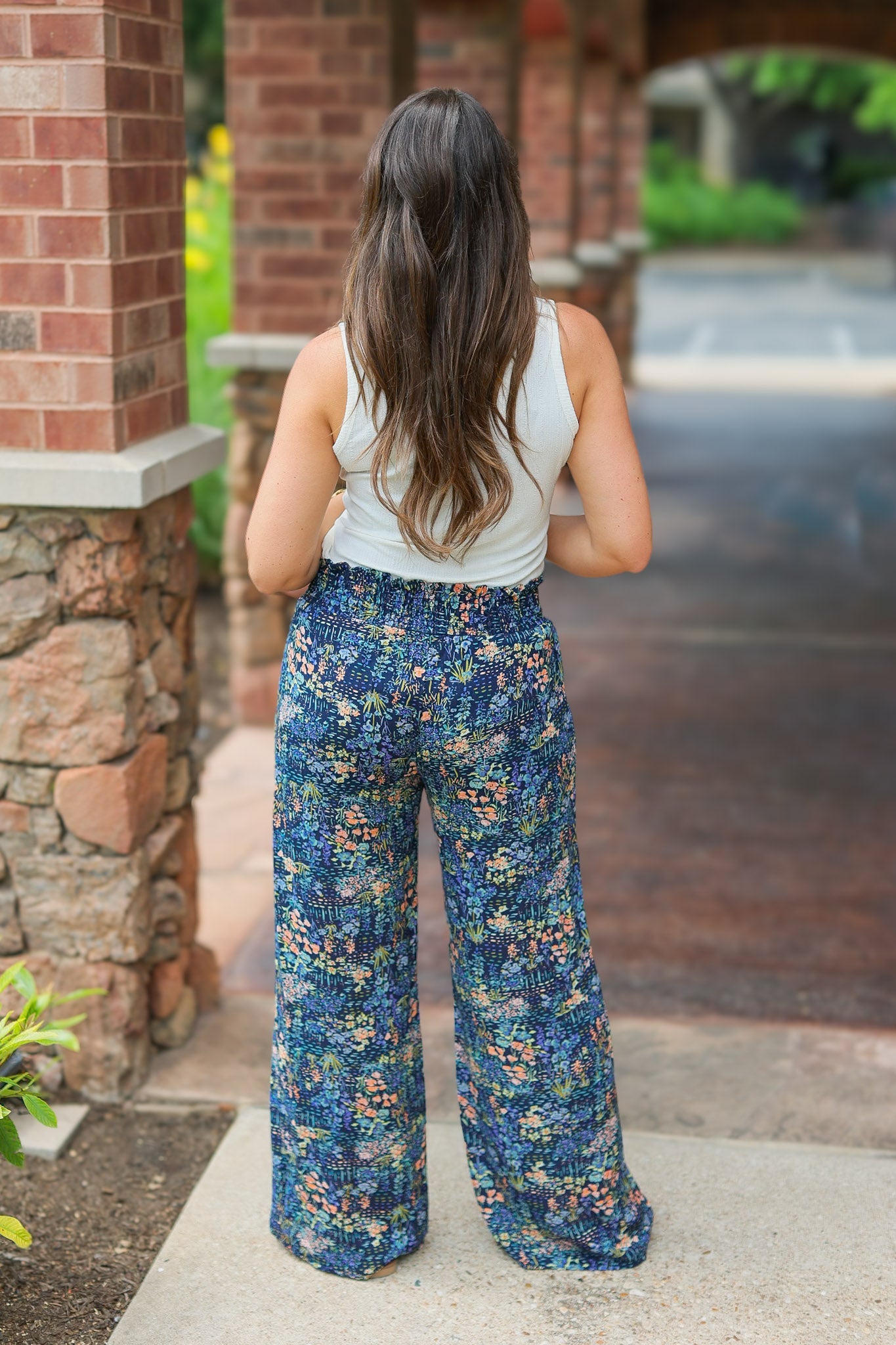 IN STOCK Presley Palazzo Pants - Navy Floral Mix