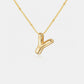 Gold-Plated Letter Pendant Necklace