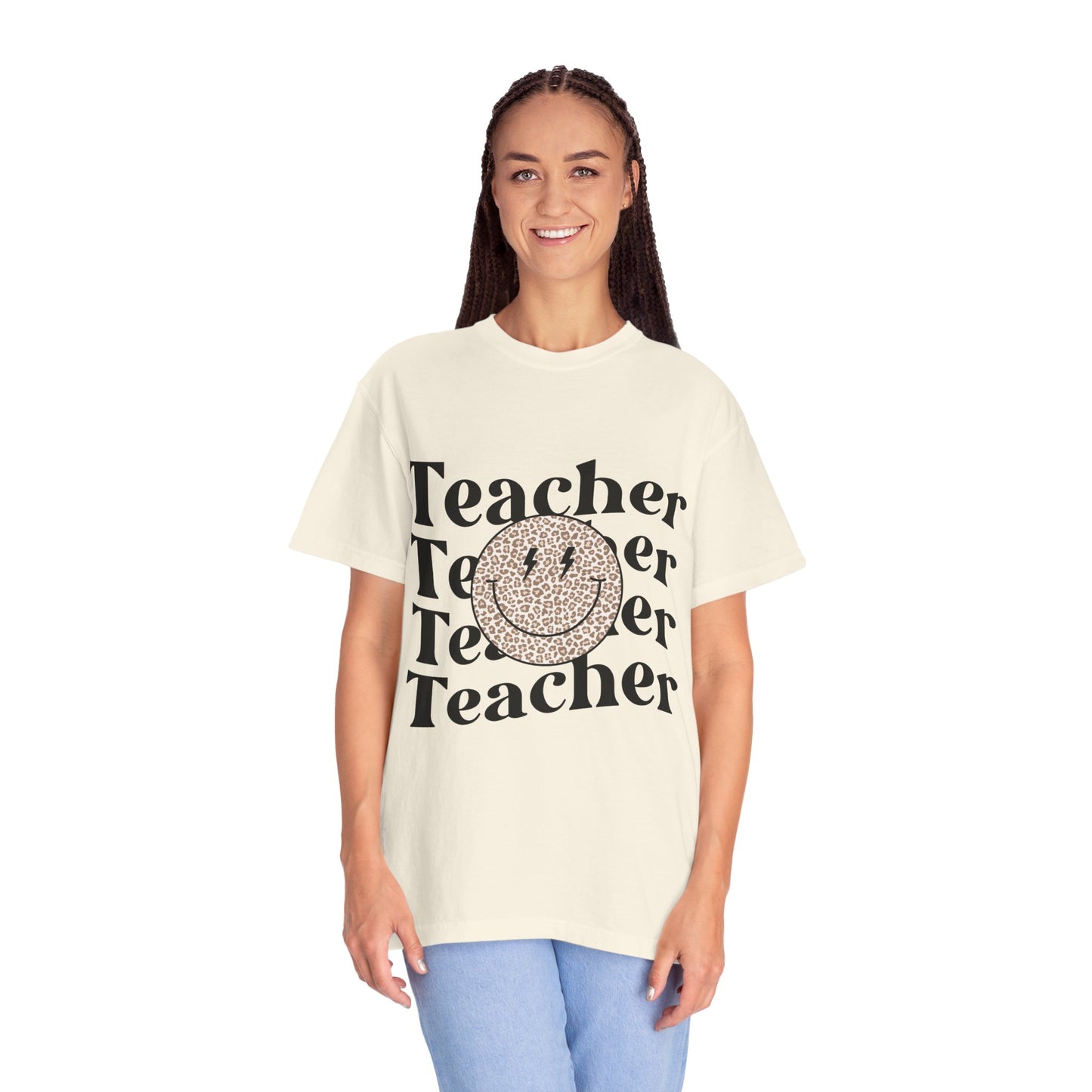 Smiley Face Teacher Unisex Garment-Dyed T-shirt