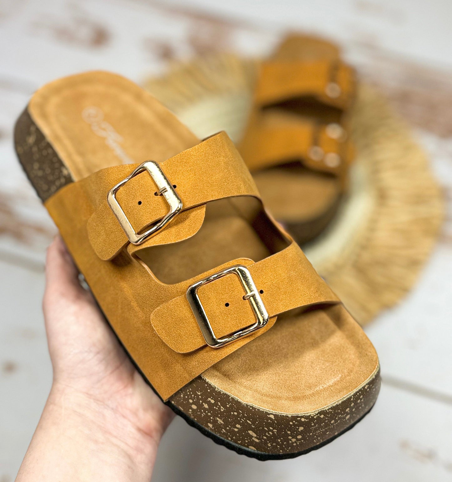 Suzan Buckle Sandal in Tan