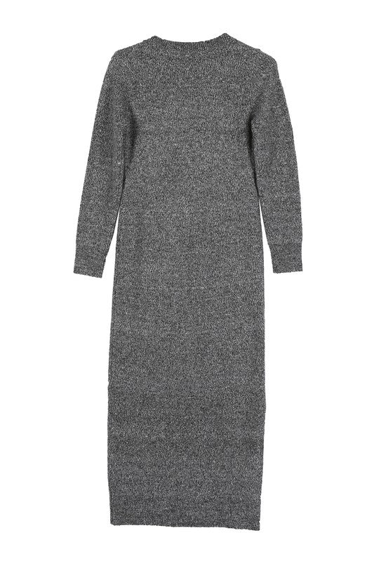 V-Neck Sweater Midi Dress