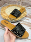 Simone Studded Slide in Black