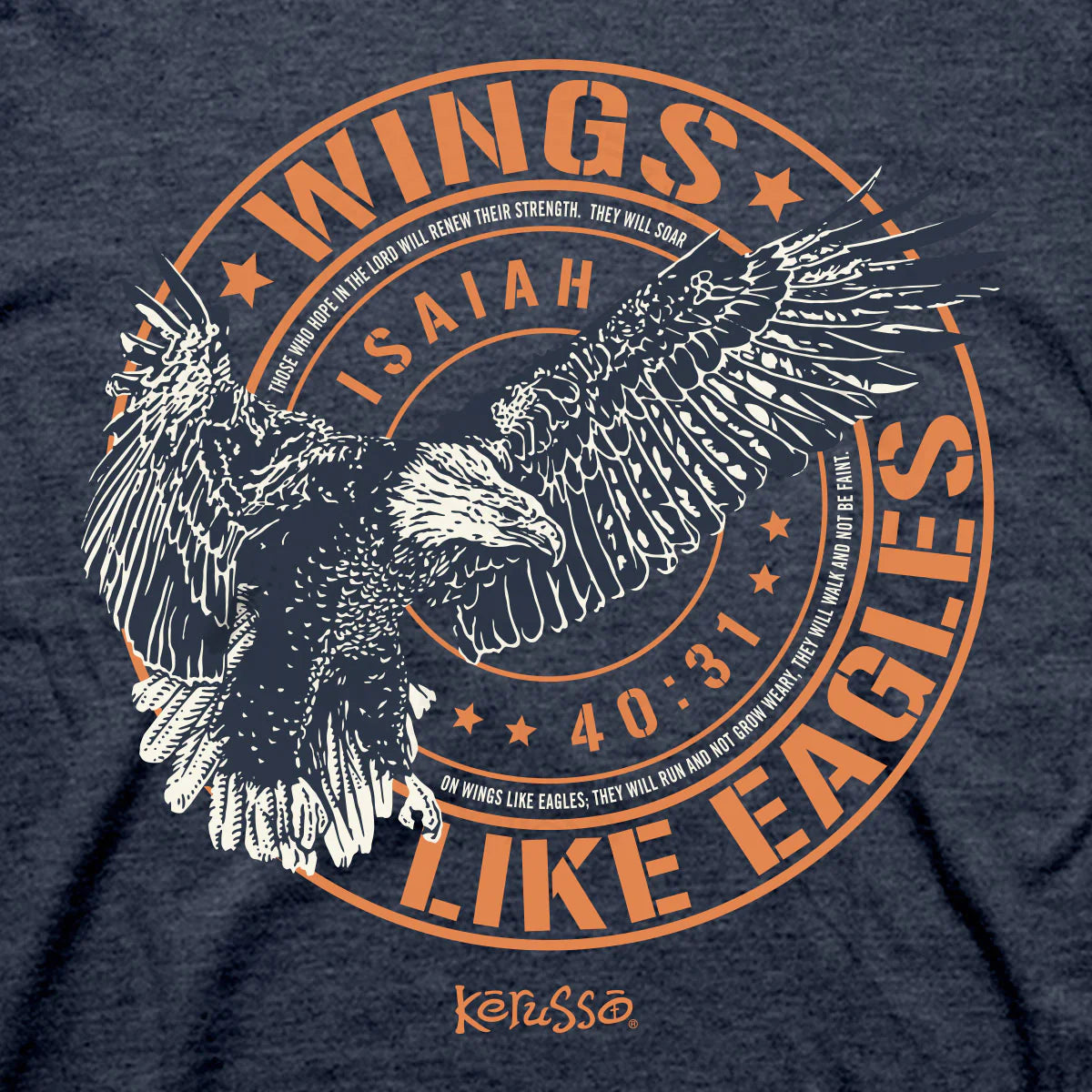 Christian T-Shirt Wings Like Eagles Crest