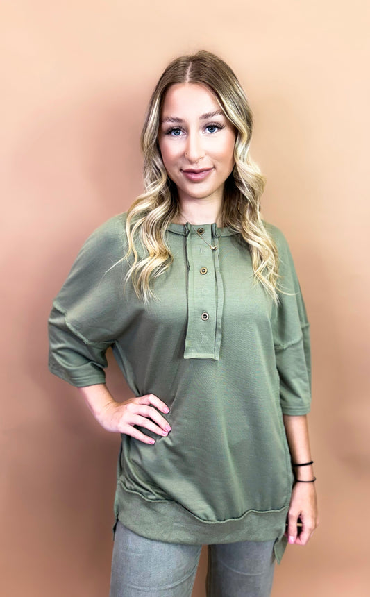 Camilla Oversized Top in Sage