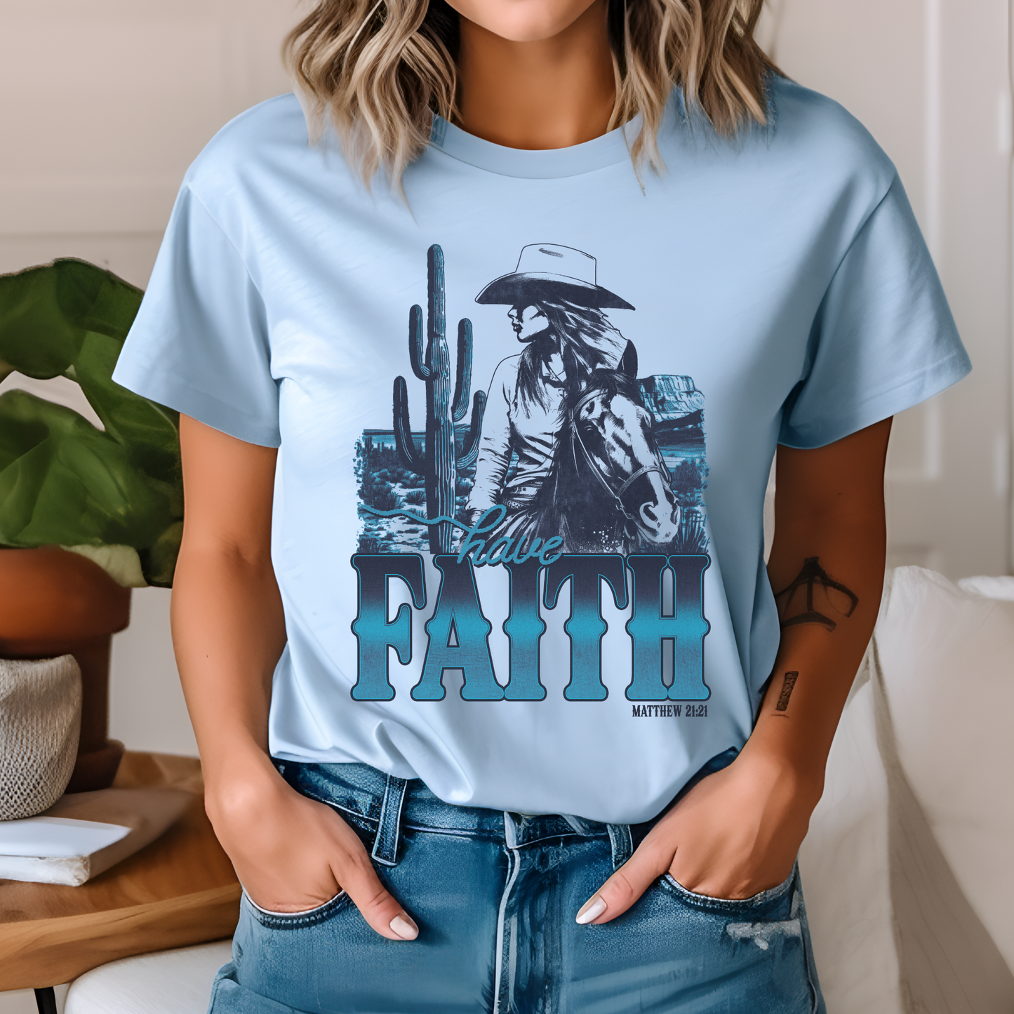 Blue Have Faith Tee - Additional colors