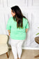 Spunky Mint "Sunkissed" Embroidered French Terry Top