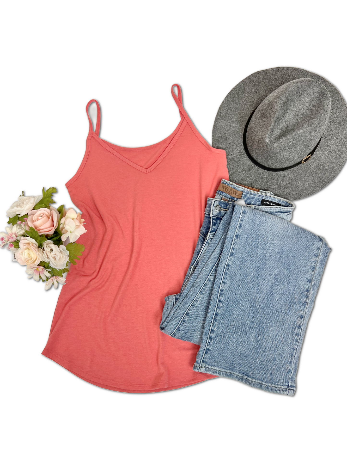 Amber - Reversible Tank in Coral