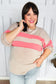 Rally Day Taupe & Coral Game Day Stripe Outseam Terry Top