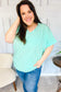 Weekend Reade Mint Drop Shoulder V Neck Woven Top