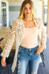 All For You Beige Crochet Long Sleeve Cotton Kimono